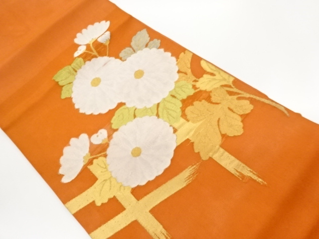 JAPANESE NAGOYA OBI FOR SUMMER / WOVEN KIKU